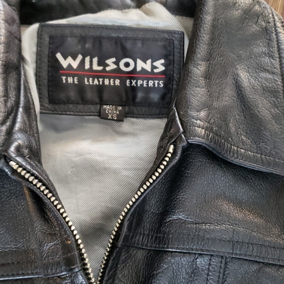 Vintage black leather hip jacket - Picture 2 of 2